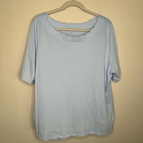 Talbots Scallop Pima‎ Cotton Tee- Sz 2X - Picture 1 of 8